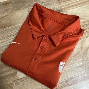 Mens Nike CLemson Tigers short sleeved performance polo orange‎ Medium